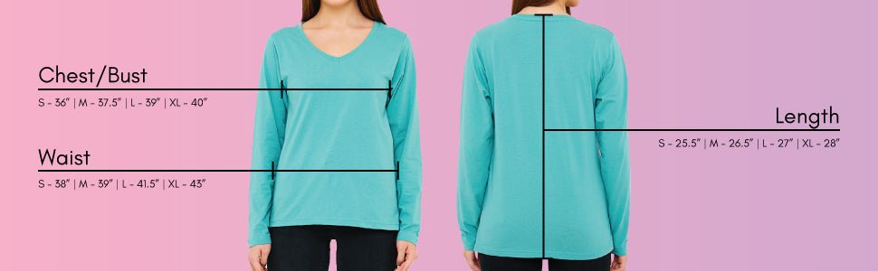 Women's Long Sleeve V-Neck Shirts - in All Natural, Colorful Pima Cotton, Turkish Cotton Long-Sleeve Shirts - Great for Layering under Sweaters and Scrubs - Wear Sierra