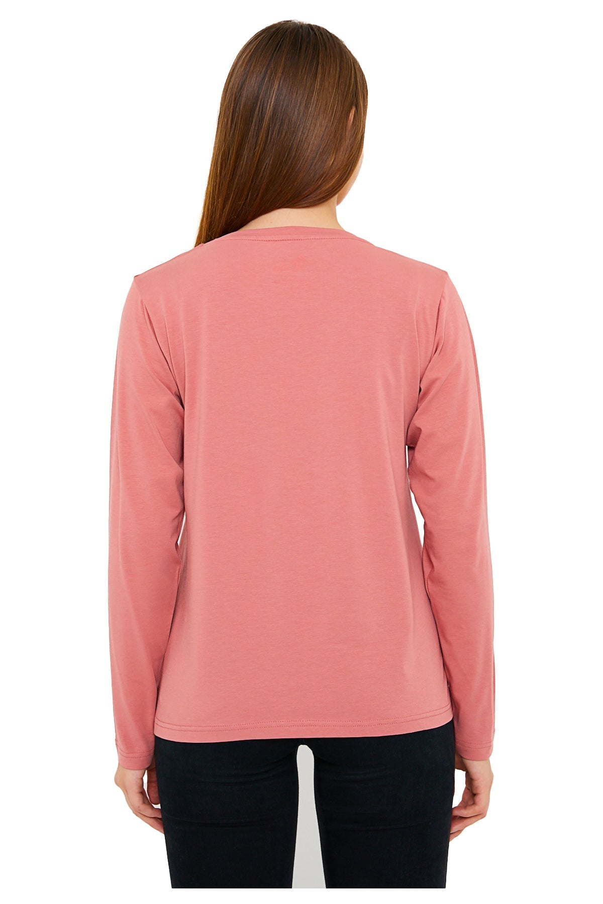 Women's Long Sleeve V-Neck Shirts - in All Natural, Colorful Pima Cotton, Turkish Cotton Long-Sleeve Shirts - Great for Layering under Sweaters and Scrubs - Wear Sierra