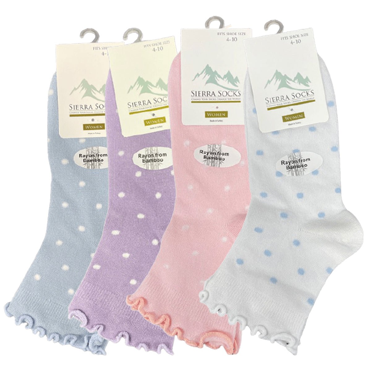 Women's Low Cut Lettuce Edge Ruffle Socks 2 or 4-Pair Packs - Wear Sierra