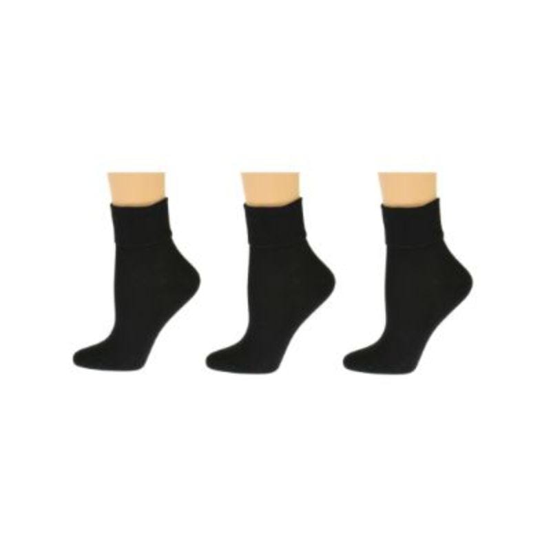 Women's Organic Cotton Turn Cuff Seamless Toe Socks - 3 Pair Packs - Wear Sierra
