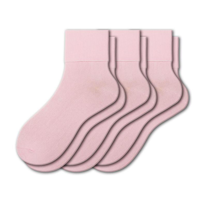 Women's Organic Cotton Turn Cuff Seamless Toe Socks - 3 Pair Packs - Wear Sierra