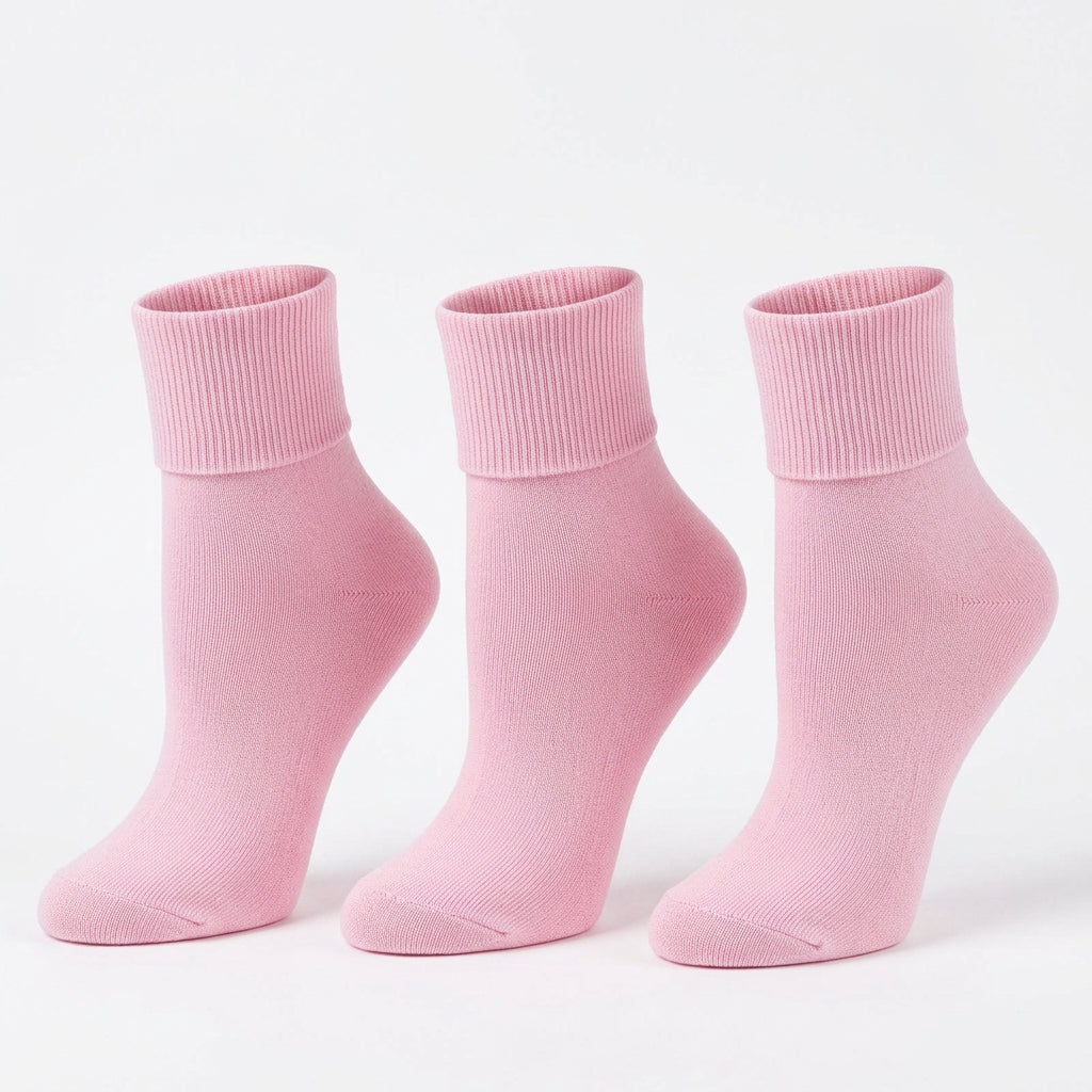 Women's Organic Cotton Turn Cuff Seamless Toe Socks - 3 Pair Packs - Wear Sierra