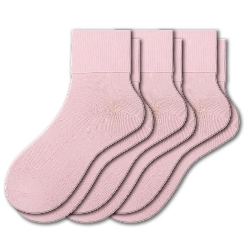 Women's Organic Cotton Turn Cuff Seamless Toe Socks - 3 Pair Packs - Wear Sierra