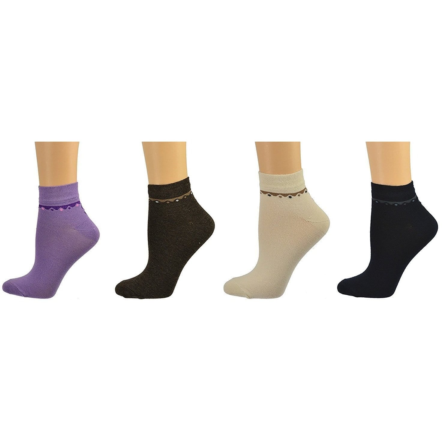 Women's Rayon Low-Cut 4 Pair Pack Colorful Socks - Wear Sierra