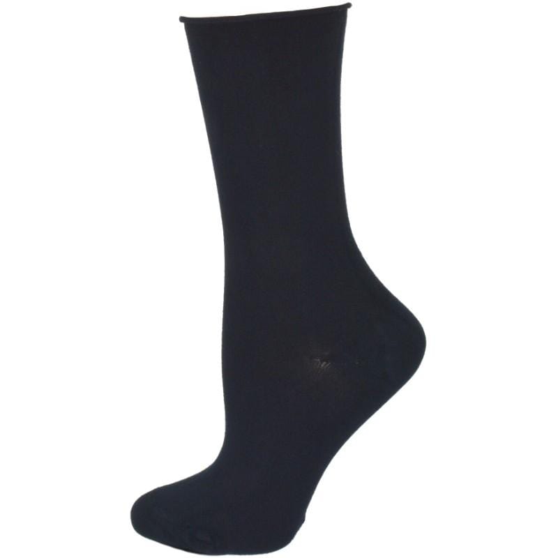 Women's Rayon Socks - Roll Top Colorful Crew - with Wide Calf - 3 Pair Packs - Wear Sierra
