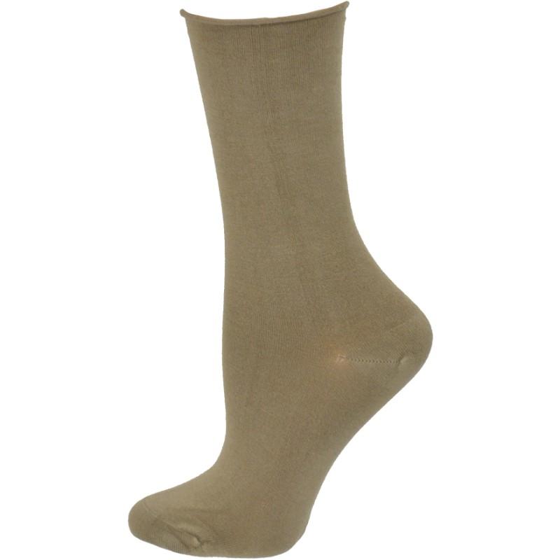 Women's Rayon Socks - Roll Top Colorful Crew - with Wide Calf - 3 Pair Packs - Wear Sierra