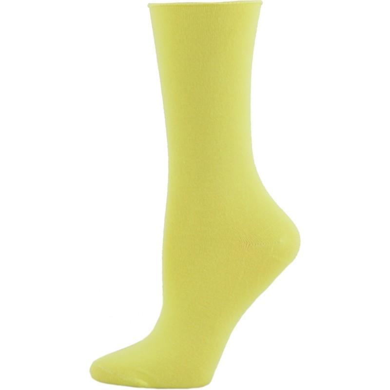 Women's Rayon Socks - Roll Top Colorful Crew - with Wide Calf - 3 Pair Packs - Wear Sierra