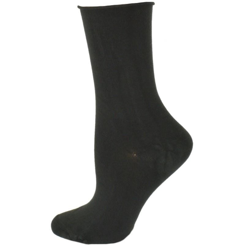 Women's Rayon Socks - Roll Top Colorful Crew - with Wide Calf - 3 Pair Packs - Wear Sierra