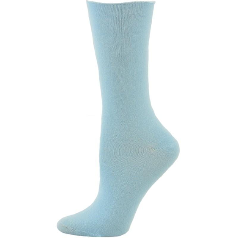 Women's Rayon Socks - Roll Top Colorful Crew - with Wide Calf - 3 Pair Packs - Wear Sierra