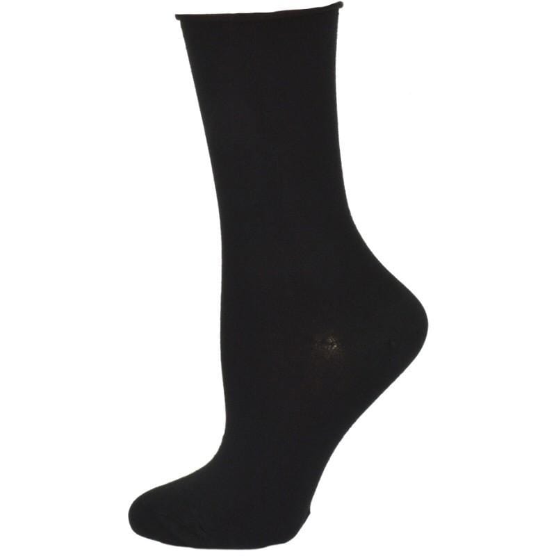 Women's Rayon Socks - Roll Top Colorful Crew - with Wide Calf - 3 Pair Packs - Wear Sierra