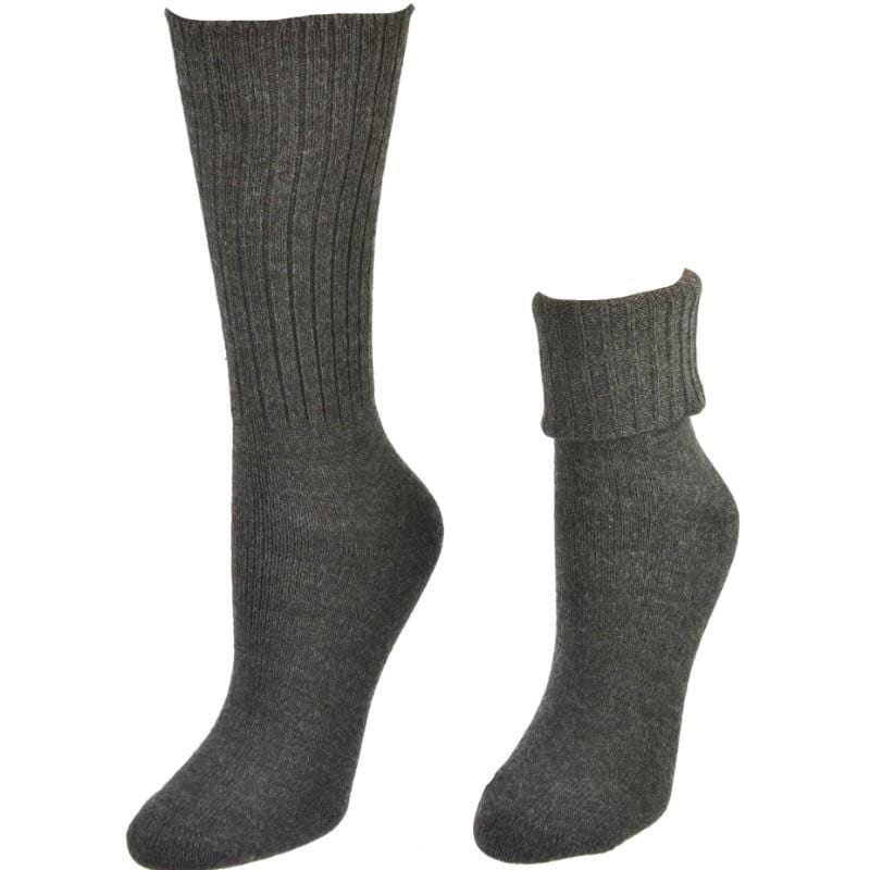 Women's Ribbed Crew Turn Cuff Soft Acrylic Socks for Girls' Uniforms - Wear Sierra