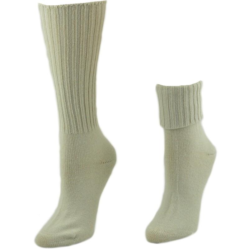 Women's Ribbed Crew Turn Cuff Soft Acrylic Socks for Girls' Uniforms - Wear Sierra