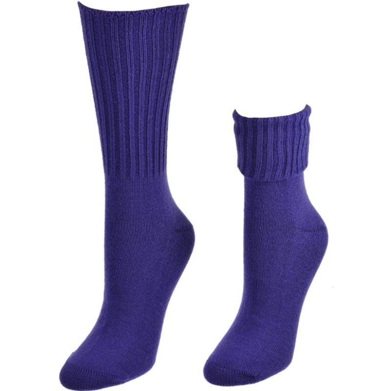 Women's Ribbed Crew Turn Cuff Soft Acrylic Socks for Girls' Uniforms - Wear Sierra