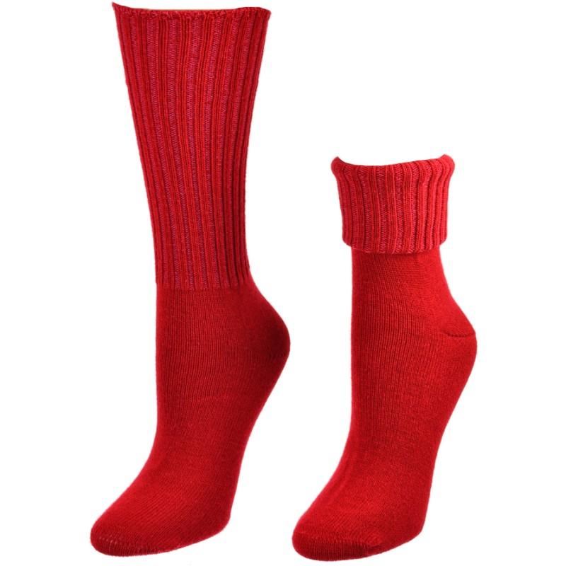 Women's Ribbed Crew Turn Cuff Soft Acrylic Socks for Girls' Uniforms - Wear Sierra