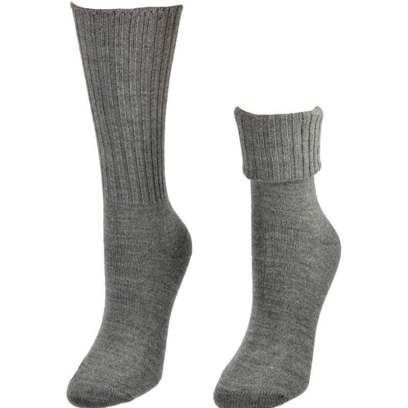 Women's Ribbed Crew Turn Cuff Soft Acrylic Socks for Girls' Uniforms - Wear Sierra