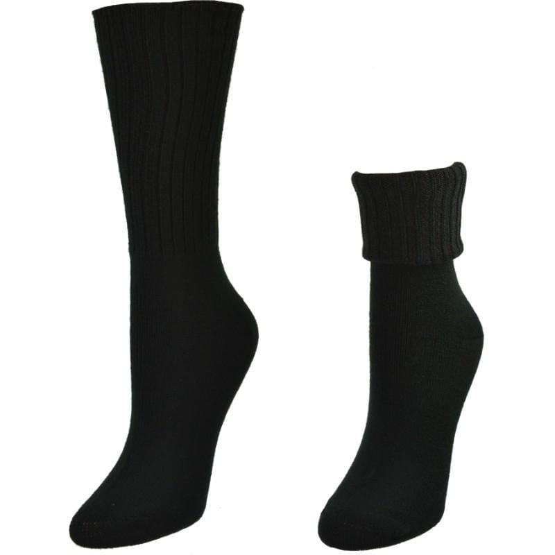 Women's Ribbed Crew Turn Cuff Soft Acrylic Socks for Girls' Uniforms - Wear Sierra