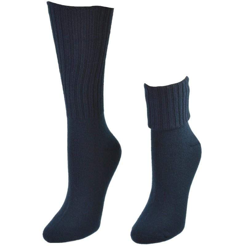 Women's Ribbed Crew Turn Cuff Soft Acrylic Socks for Girls' Uniforms - Wear Sierra