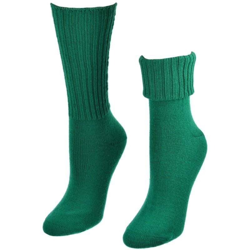 Women's Ribbed Crew Turn Cuff Soft Acrylic Socks for Girls' Uniforms - Wear Sierra