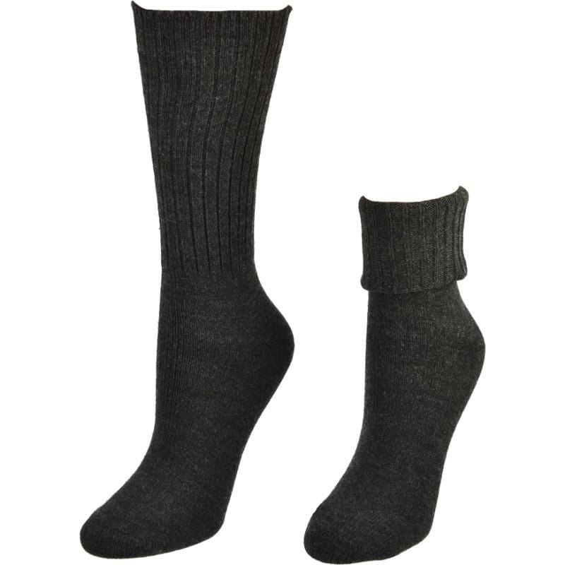 Women's Ribbed Crew Turn Cuff Soft Acrylic Socks for Girls' Uniforms - Wear Sierra