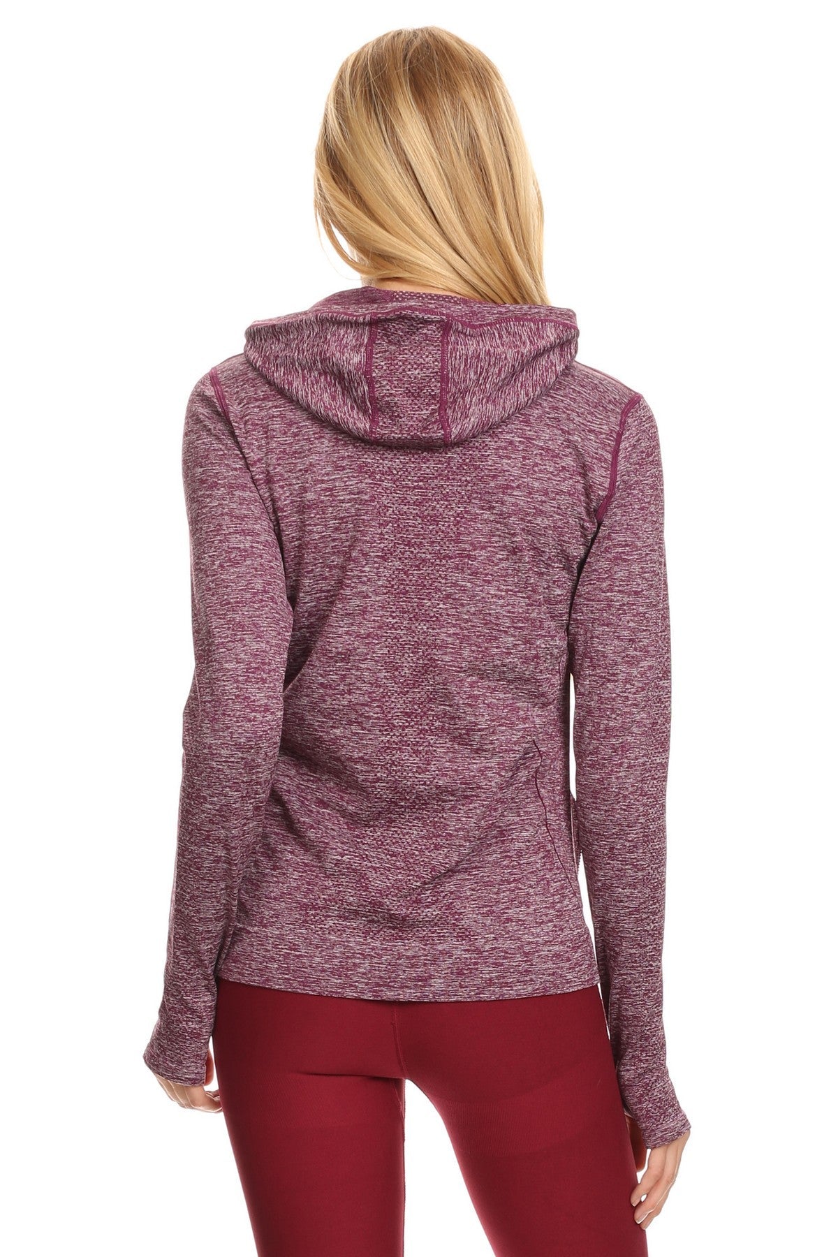 Women's Seamless Full Zipper Jacket with Hoodie and Thumb Holes - Wear Sierra