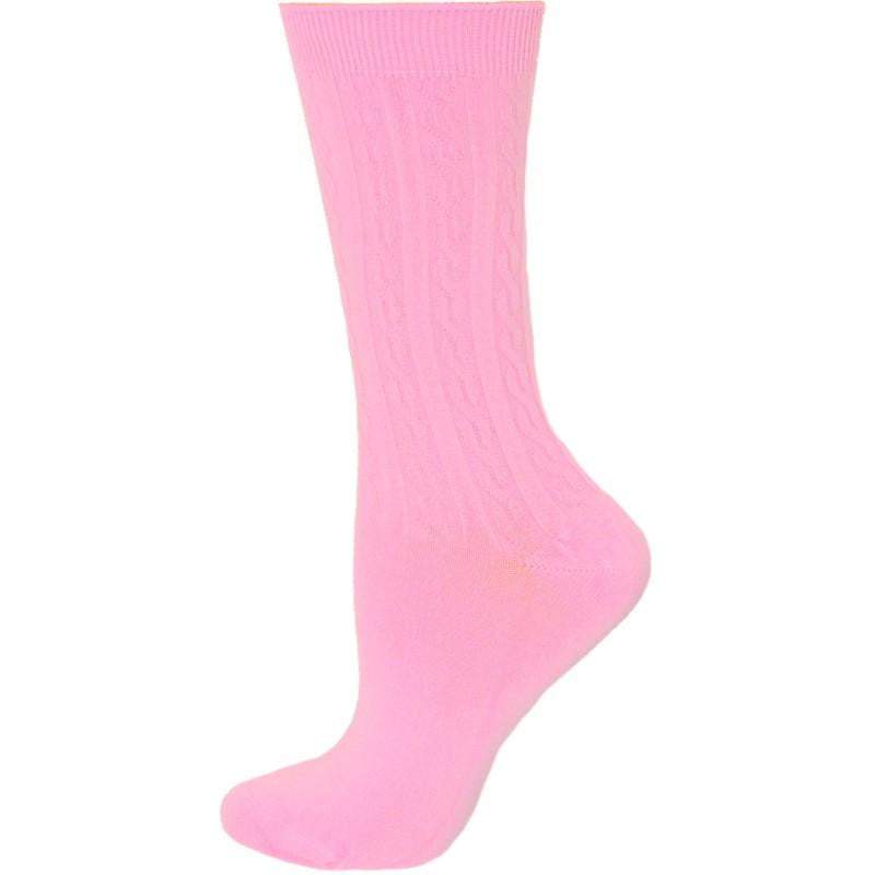 Women's Silky Rayon Cable Pattern Crew Socks in 3 Pair Packs - Great for Spring & Summer - Wear Sierra