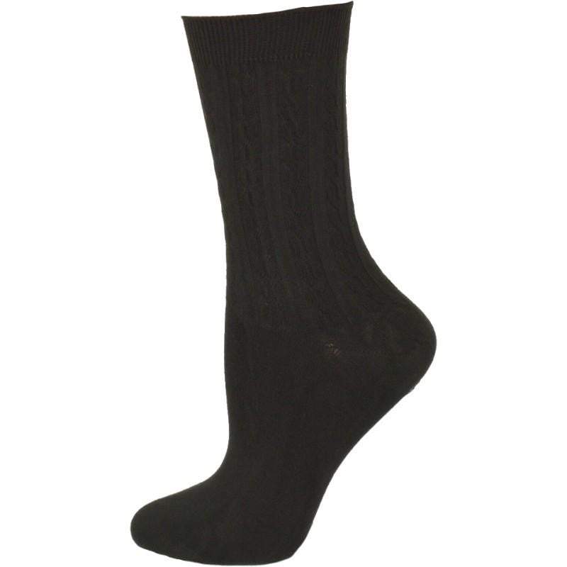 Women's Silky Rayon Cable Pattern Crew Socks in 3 Pair Packs - Great for Spring & Summer - Wear Sierra