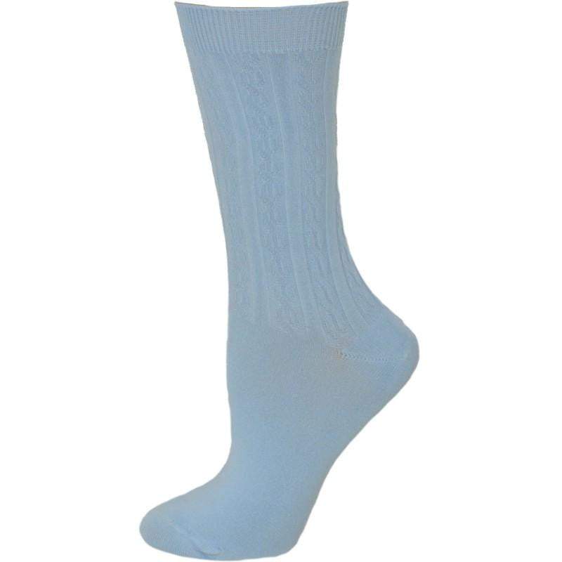 Women's Silky Rayon Cable Pattern Crew Socks in 3 Pair Packs - Great for Spring & Summer - Wear Sierra