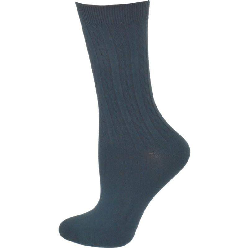 Women's Silky Rayon Cable Pattern Crew Socks in 3 Pair Packs - Great for Spring & Summer - Wear Sierra