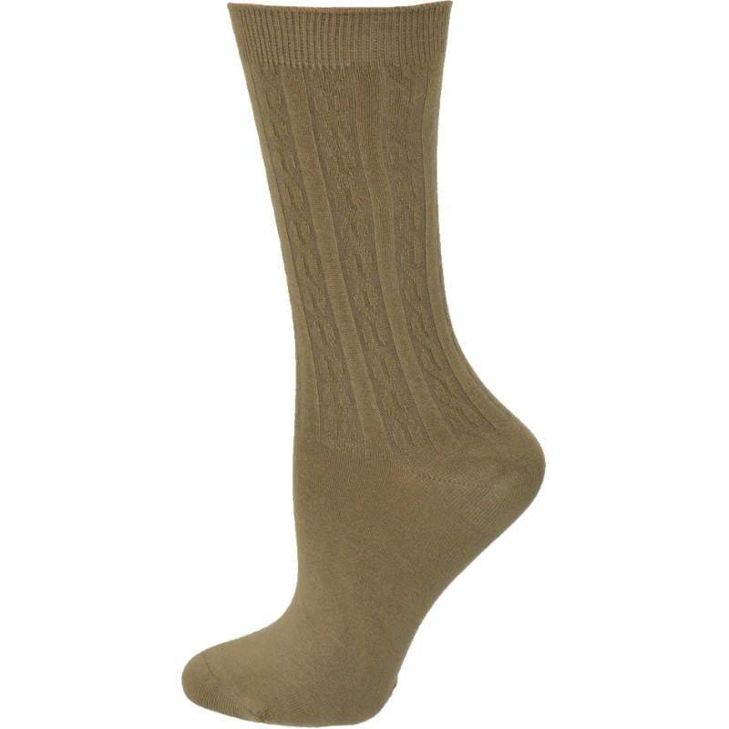 Women's Silky Rayon Cable Pattern Crew Socks in 3 Pair Packs - Great for Spring & Summer - Wear Sierra