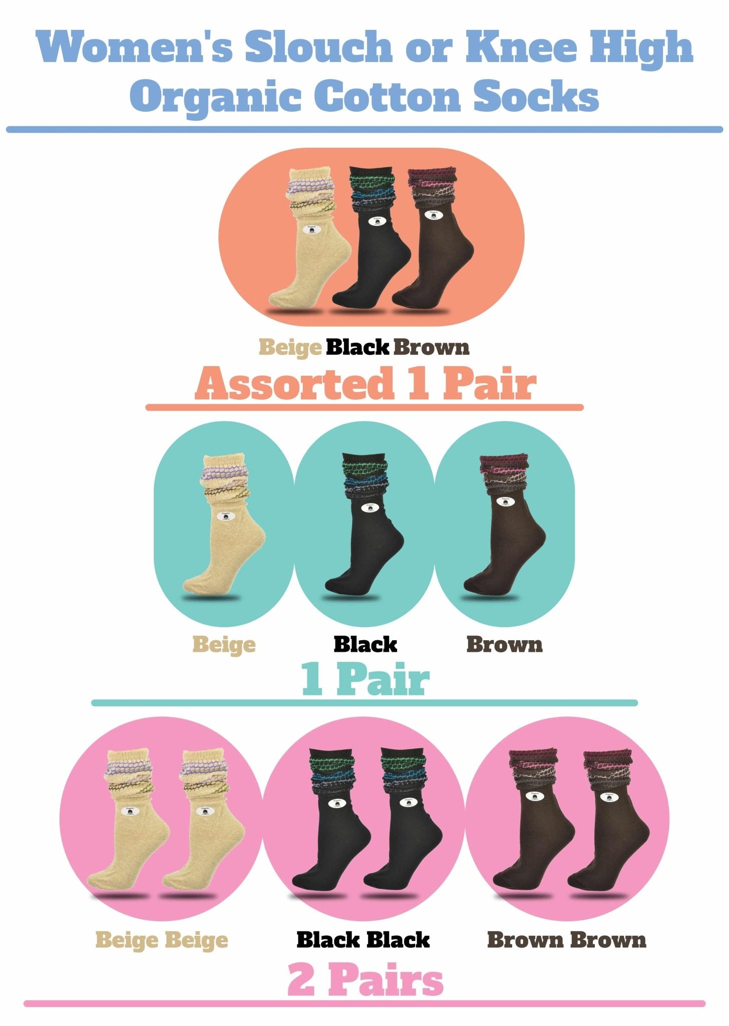 Women's Slouch or Knee High Organic Cotton Socks - Wear Sierra