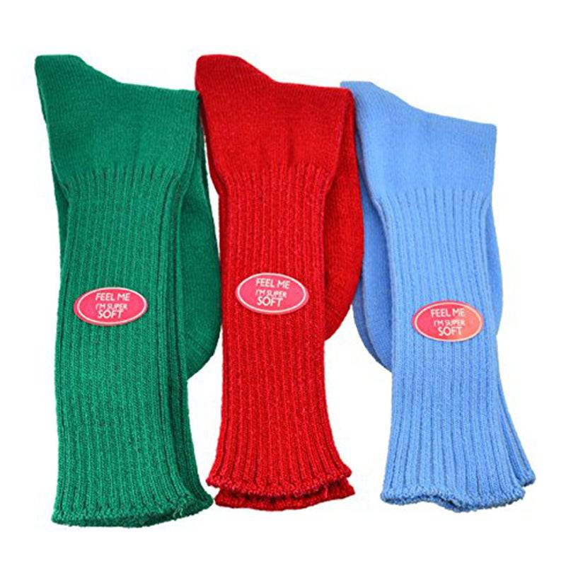 Women's Solid Color Ribbed Crew Turn Cuff Soft Socks in 3-Pair Pack - Wear Sierra