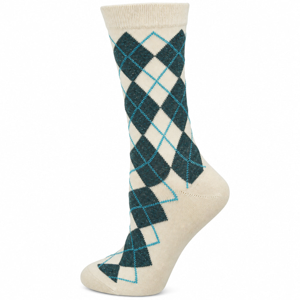 Women's Sparkly Cotton Argyle Crew Socks 2 - Pair Packs - Wear Sierra