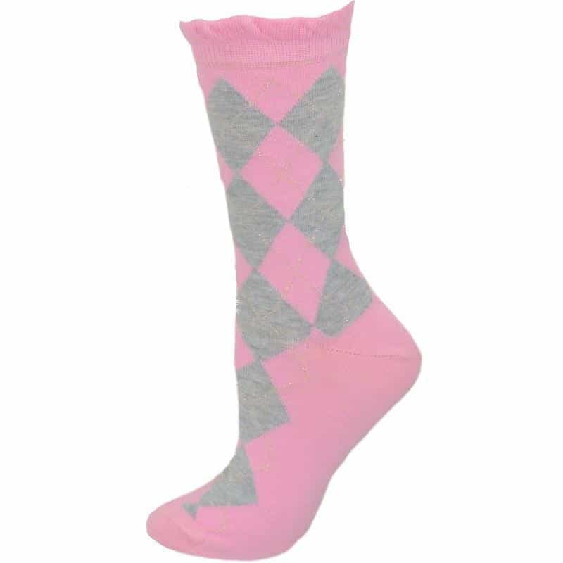 Women's Sparkly Cotton Argyle Crew Socks 2 - Pair Packs - Wear Sierra