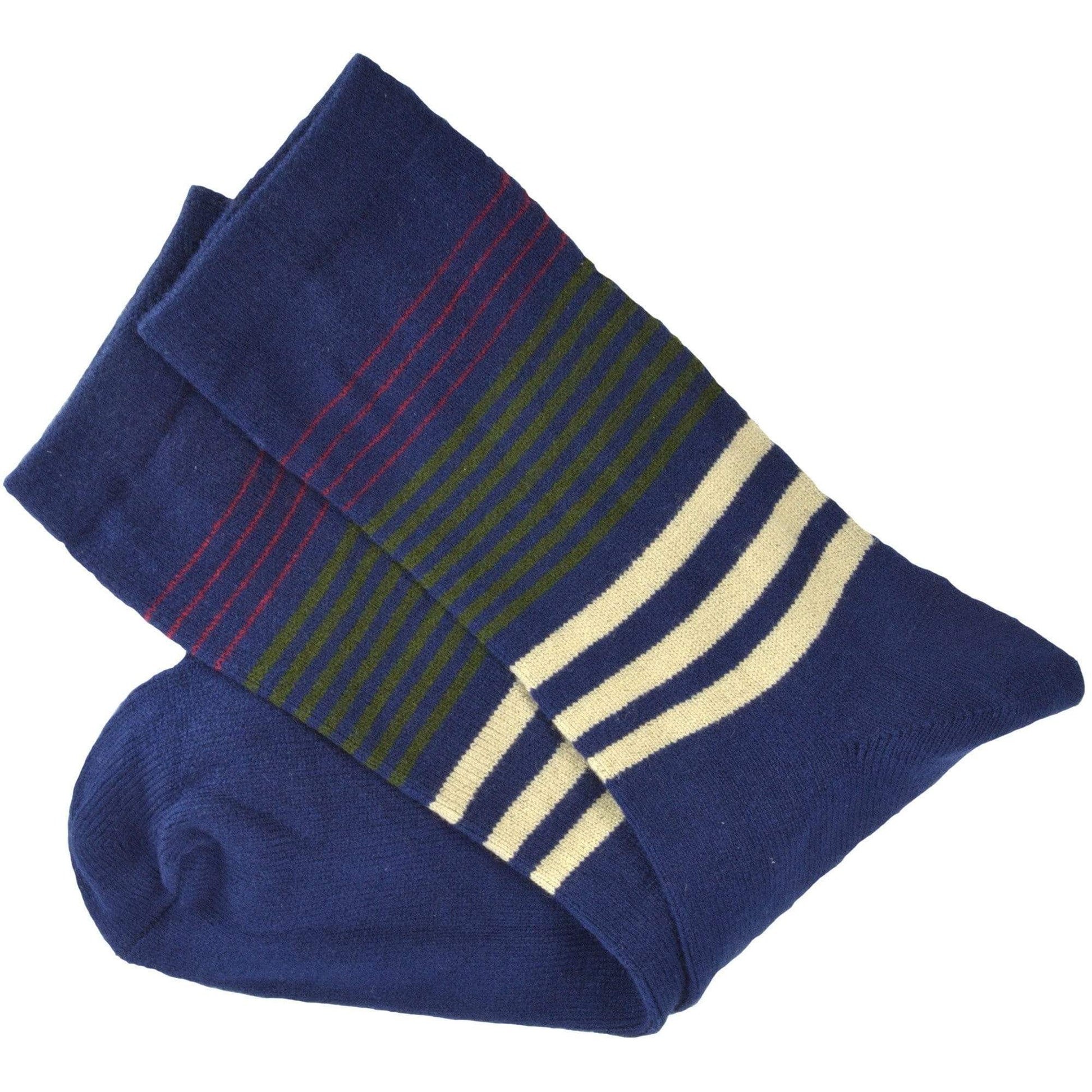 Women's Striped Crew Socks, Heavyweight Colorful Legwear - Wear Sierra