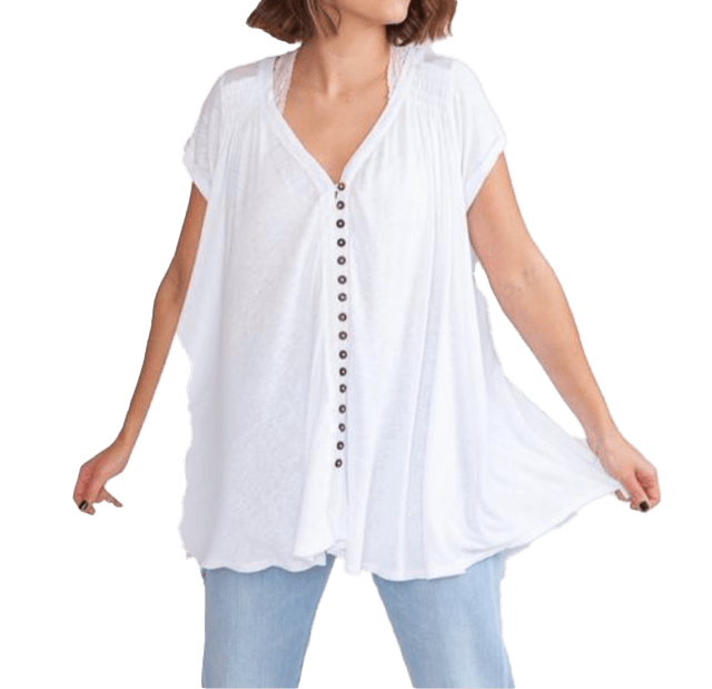 Women's Summery Long Tunic, Graceful Swing Top in All Cotton - Wear Sierra