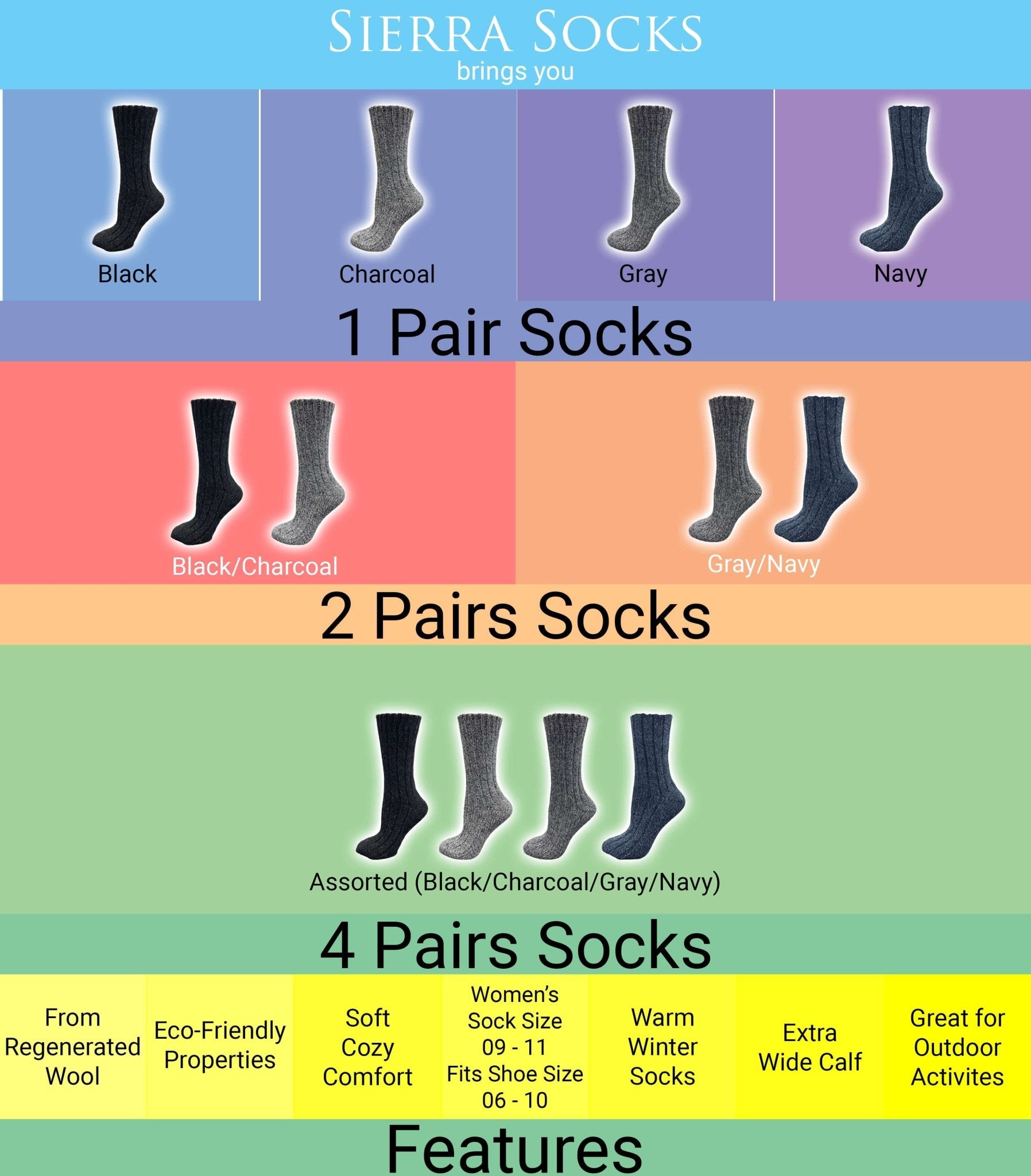 Women’s Wool Crew Socks – Warm, Breathable, Moisture-Wicking Wool Blend for Everyday Comfort - Wear Sierra