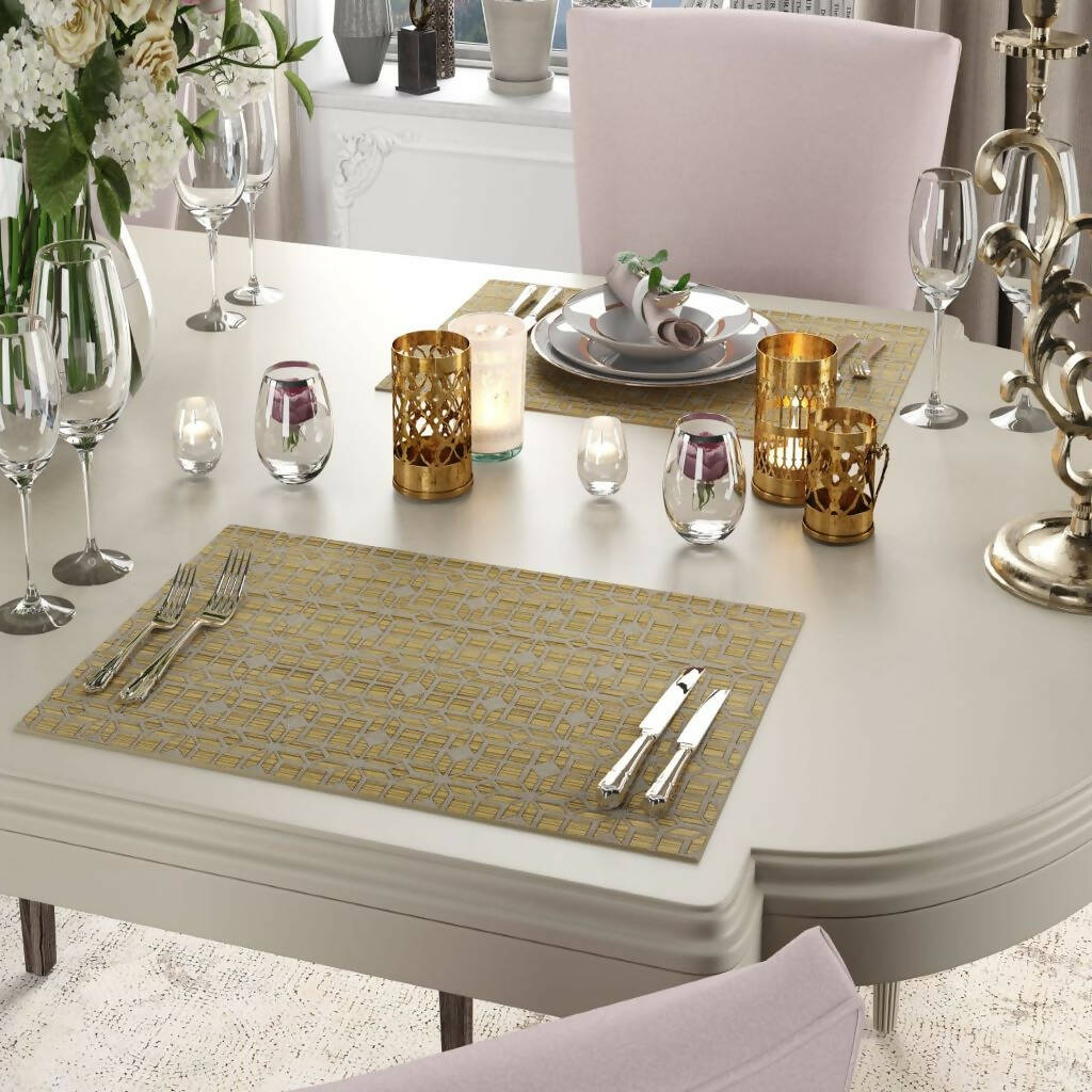 Wooden Placemat Set, Neutral Place Setting, Unique 2D Wood Design - Wear Sierra