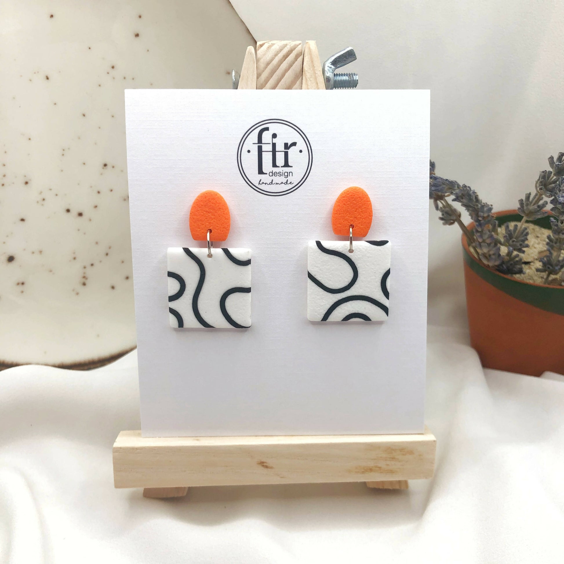 Waves Handmade Polymer Clay Earrings - Colorful Clay Earring Accessories - Wear Sierra