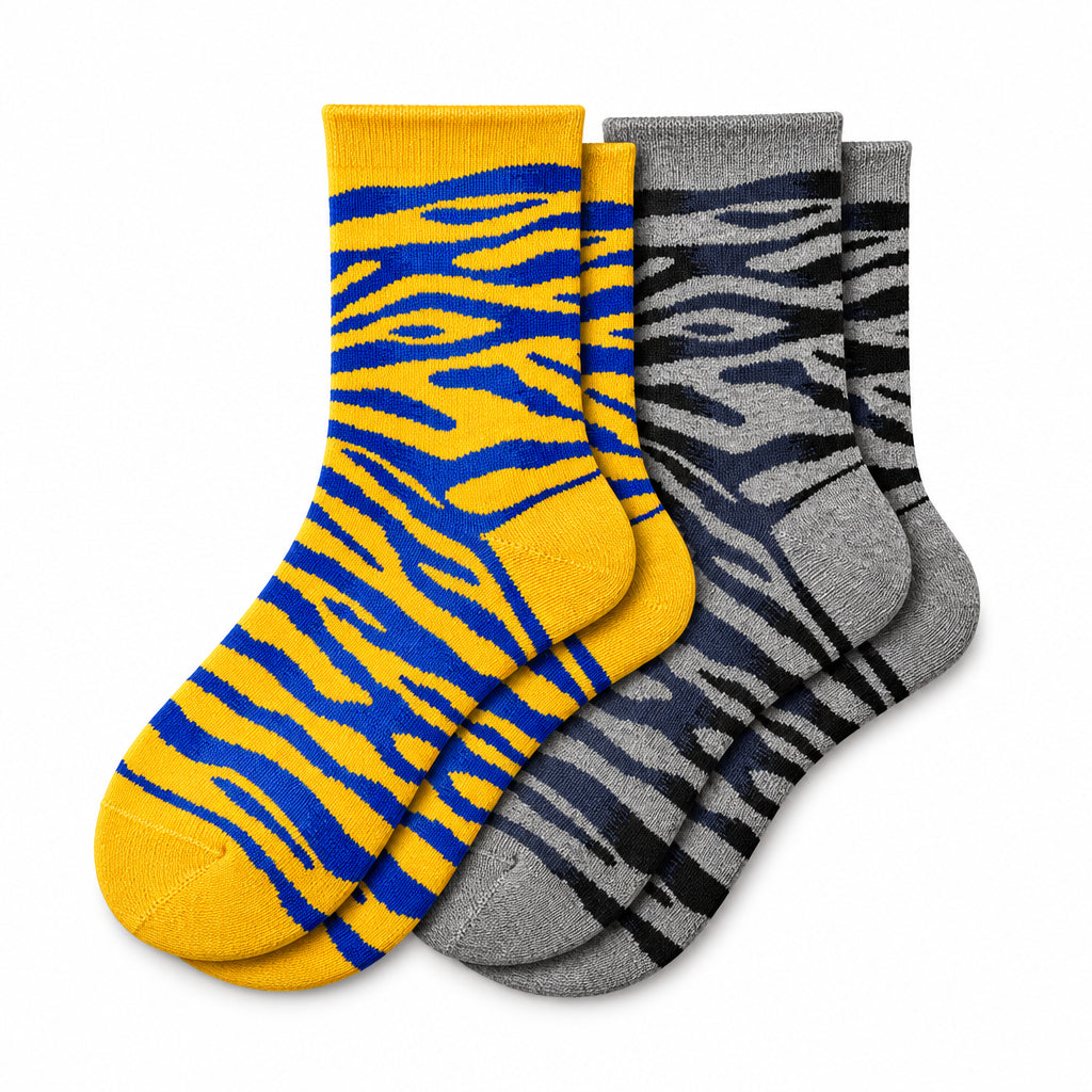 Zebra Pattern Hi Anklet Casual Cotton Women's 2 Pair Pack Socks - Wear Sierra