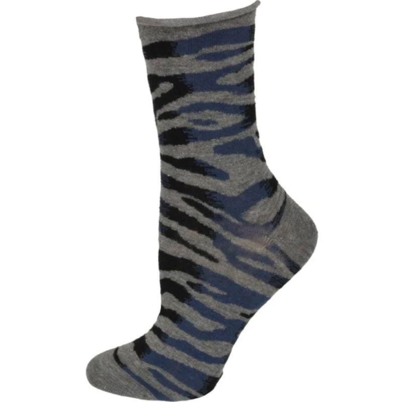 Zebra Pattern Hi Anklet Casual Cotton Women's 2 Pair Pack Socks - Wear Sierra