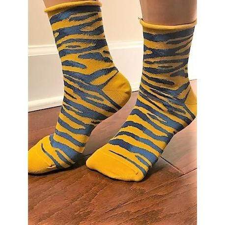 Zebra Pattern Hi Anklet Casual Cotton Women's 2 Pair Pack Socks - Wear Sierra