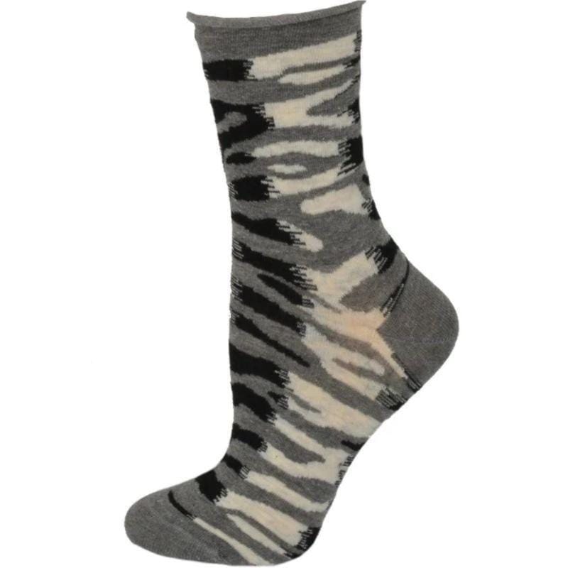 Zebra Pattern Hi Anklet Casual Cotton Women's 2 Pair Pack Socks - Wear Sierra