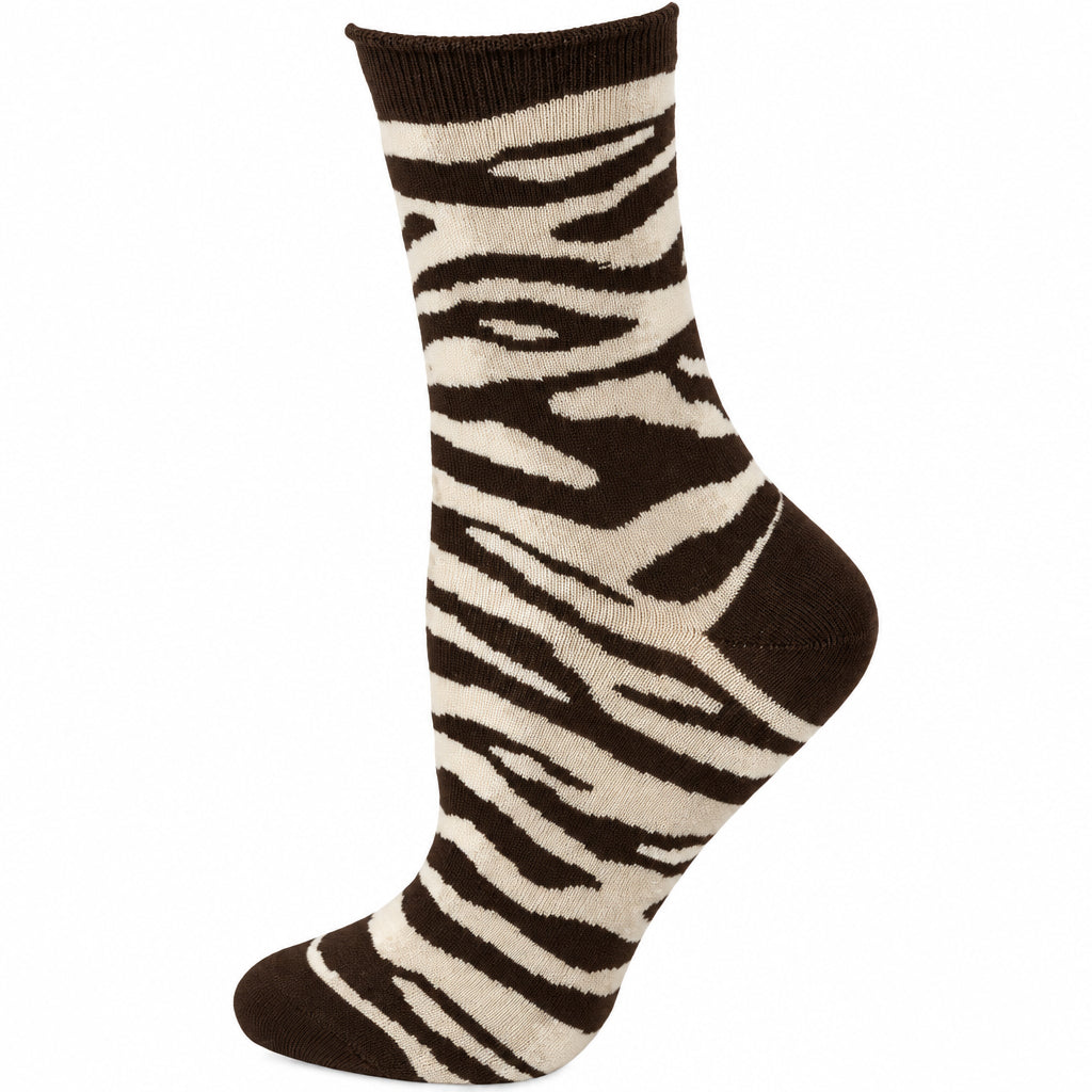Zebra Pattern Hi Anklet Casual Cotton Women's 2 Pair Pack Socks - Wear Sierra