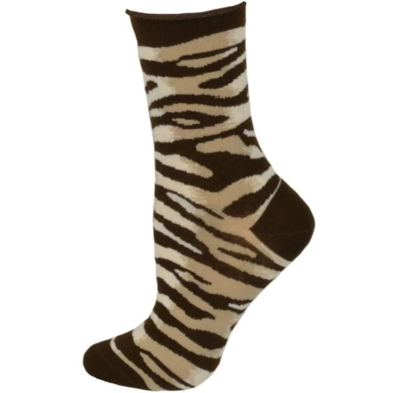 Zebra Pattern Hi Anklet Casual Cotton Women's 2 Pair Pack Socks - Wear Sierra